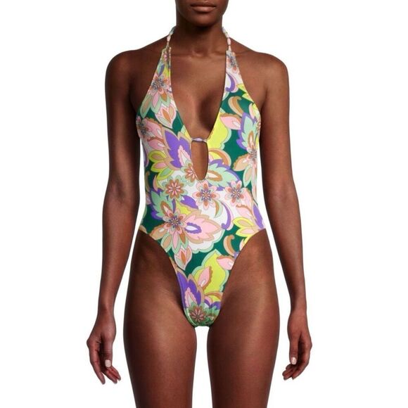 RAMY BROOK Kailey Floral One Piece Swimsuit in Lemon Multi NWT Size Small - Picture 3 of 12